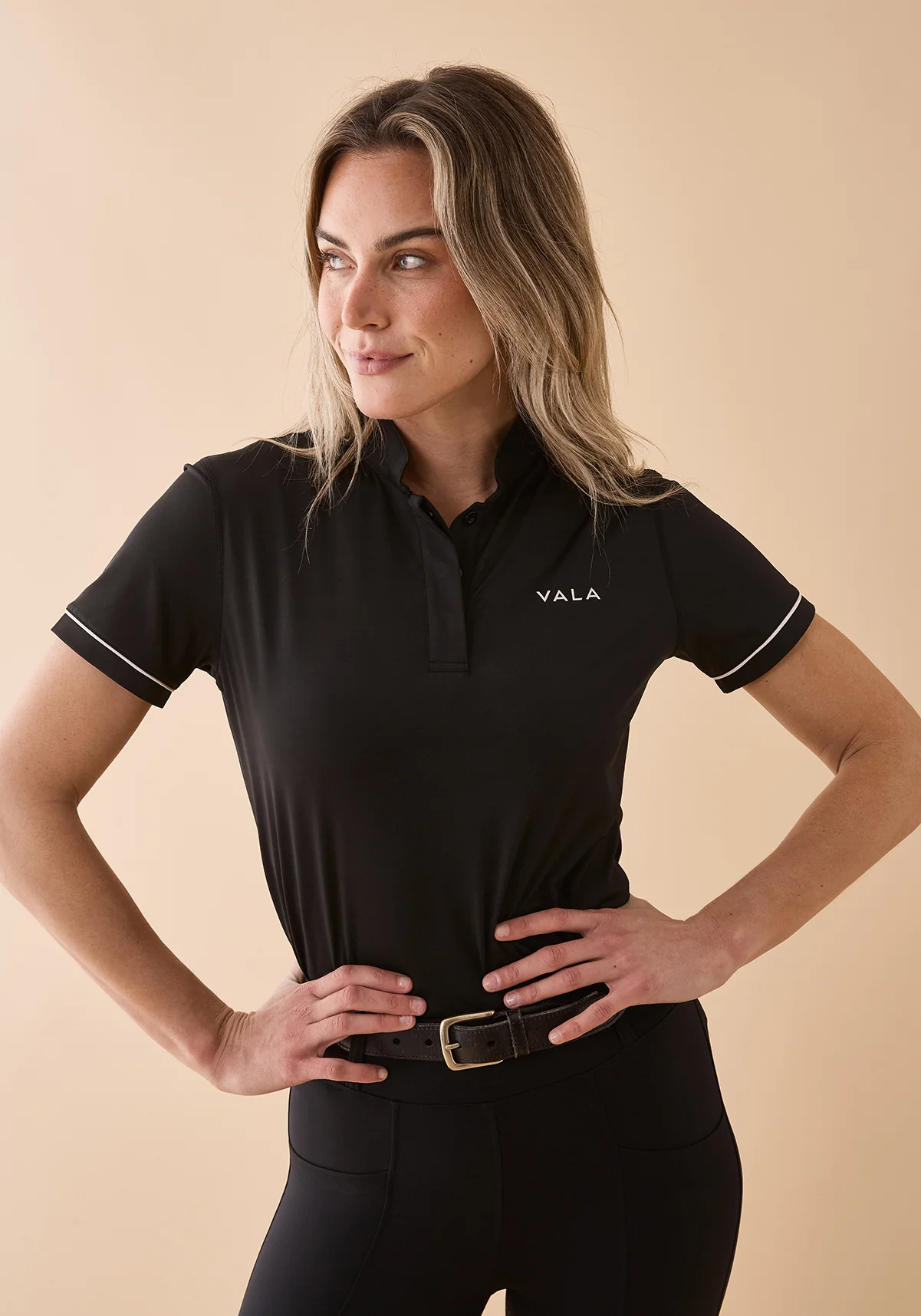 Connected Short Sleeve Polo - Black - Image 4